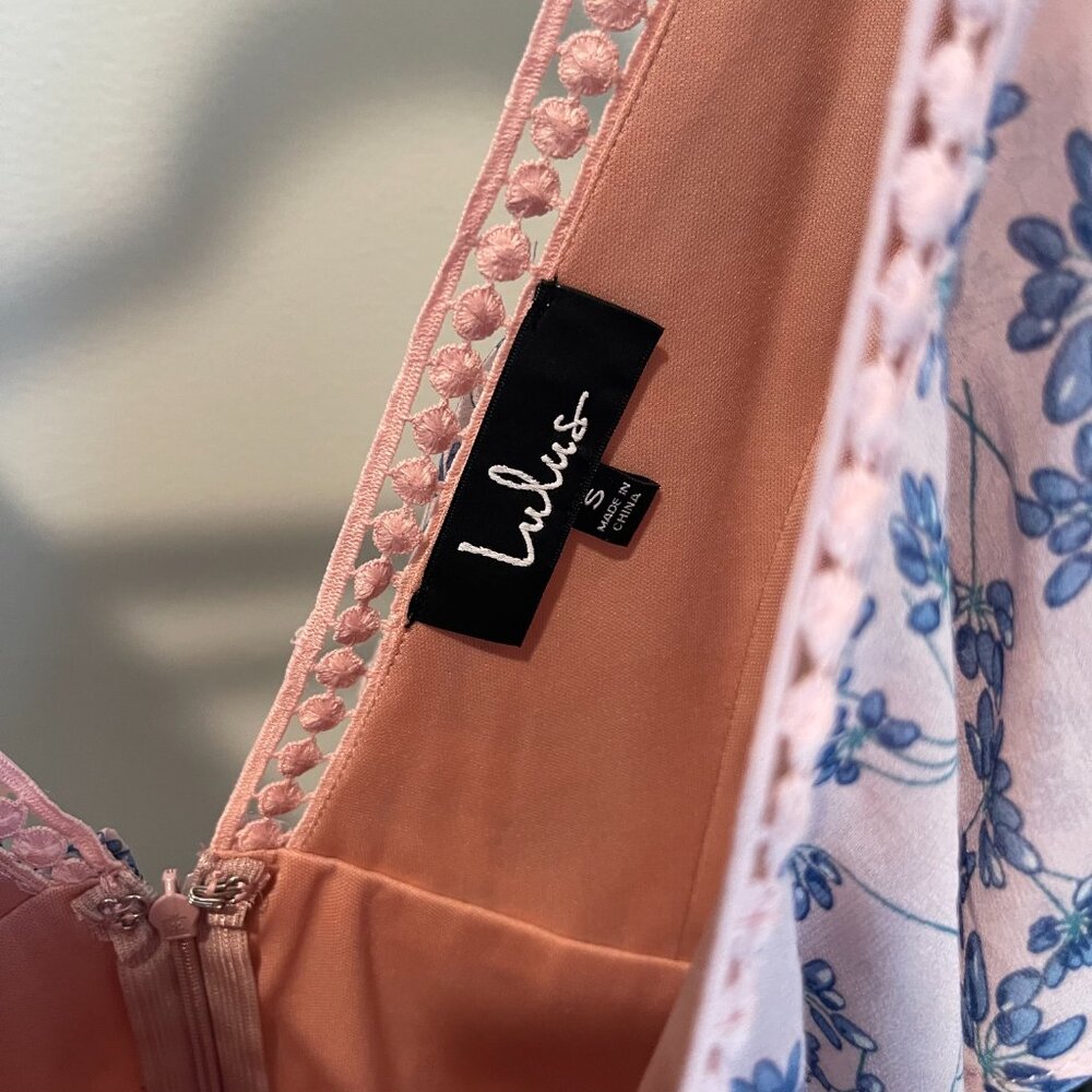 Lulus Darling Daydream Blue and Pink Floral Print Ruffled Maxi Dress - Picture 6 of 9